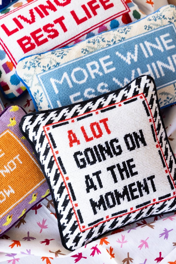 A Lot Going On Needlepoint Pillow - Liza Pruitt