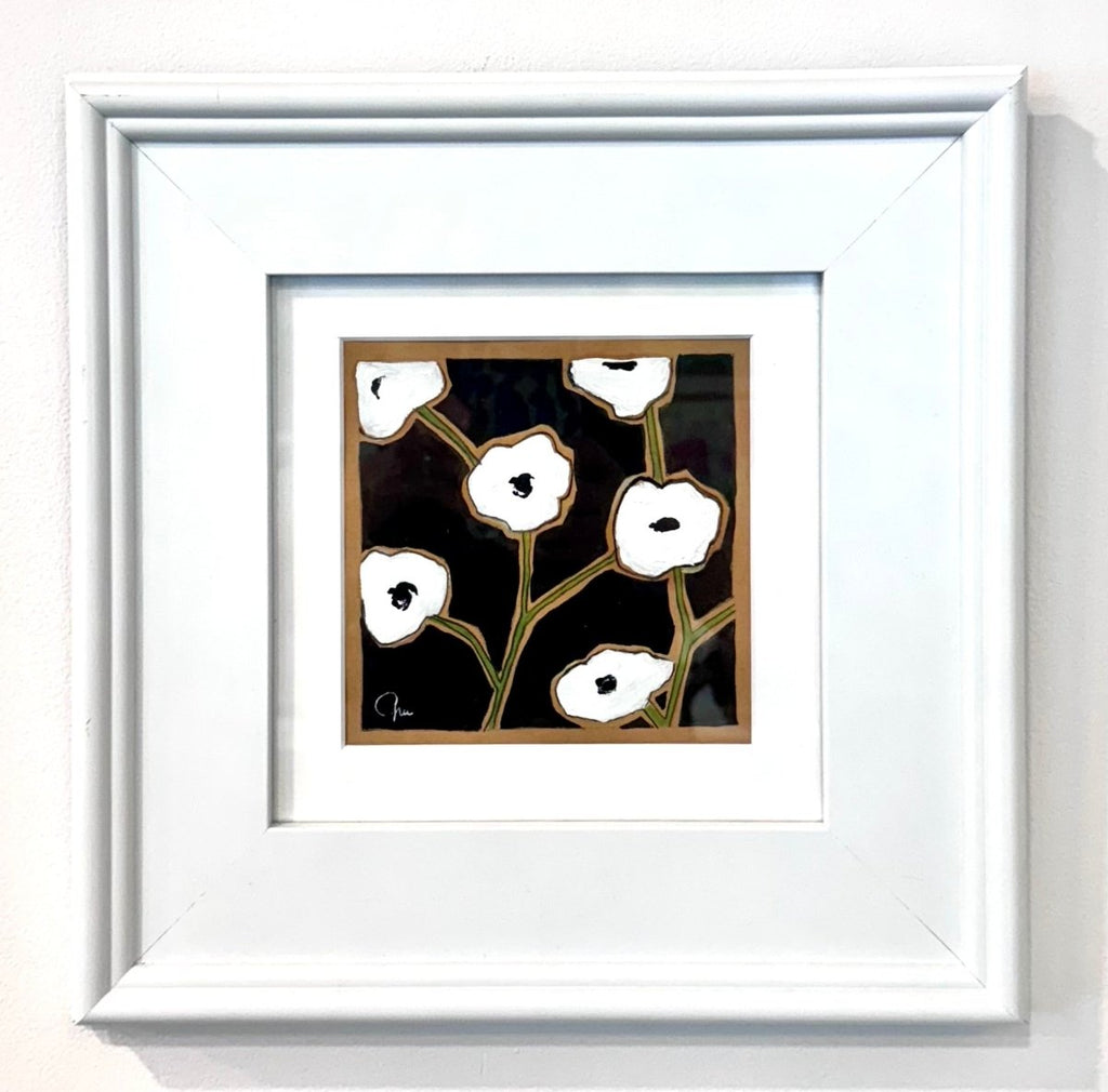 Black & White Flora No.1 | 8" x 8" | Framed - Liza Pruitt