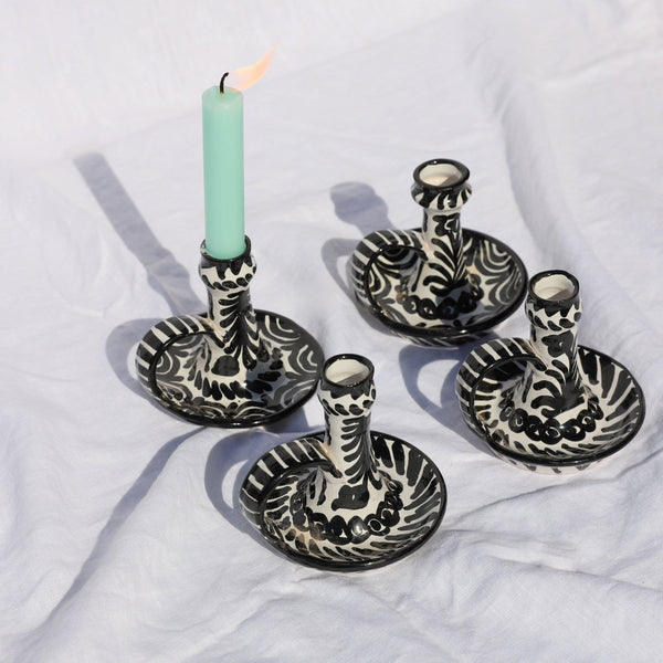 Candlestick with hand painted designs - Liza Pruitt