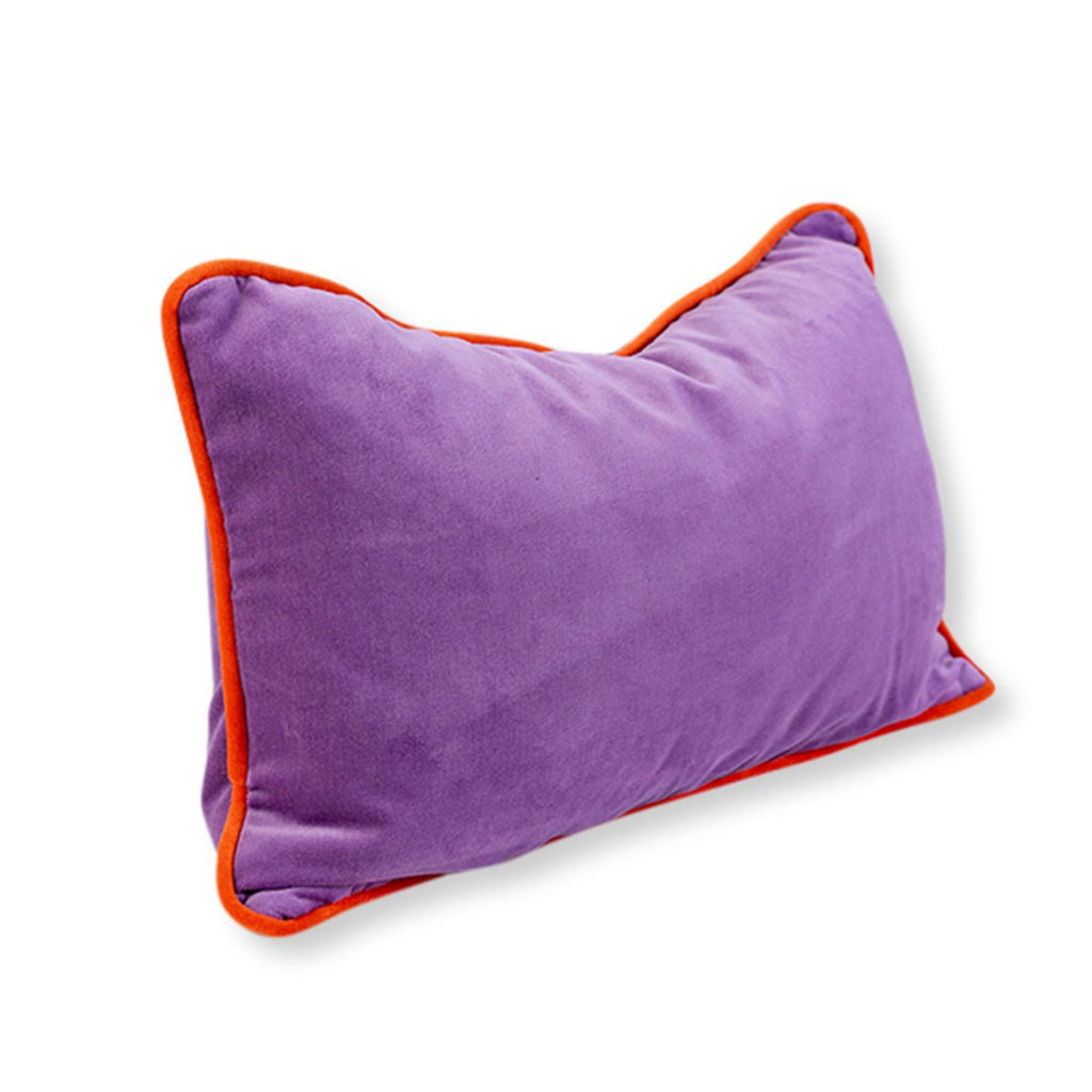 Charliss Velvet Lumbar Pillow - Lilac + Orange - Liza Pruitt