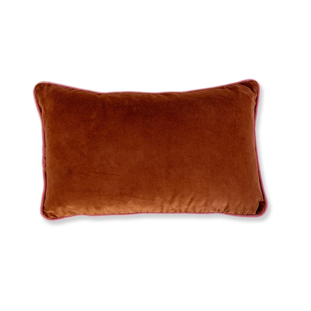 Charliss Velvet Lumbar Pillow - Rust + Light Pink - Liza Pruitt