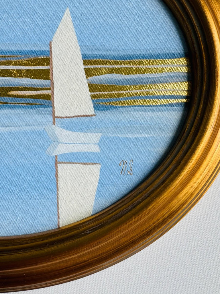 Coastal Blue & Cream | 10.25" h x 12.25" w | Framed - Liza Pruitt