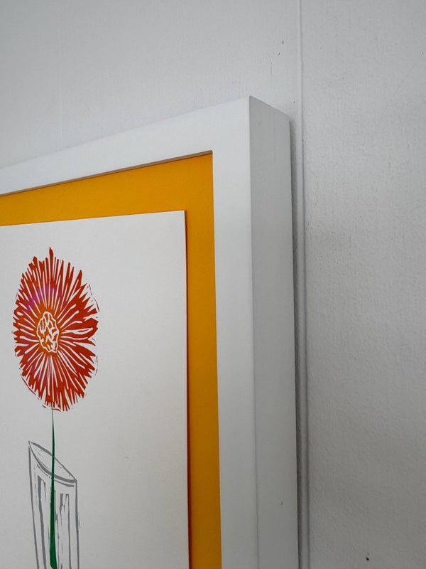 Dahlia on Yellow | 14" h x 11" w | Framed - Liza Pruitt