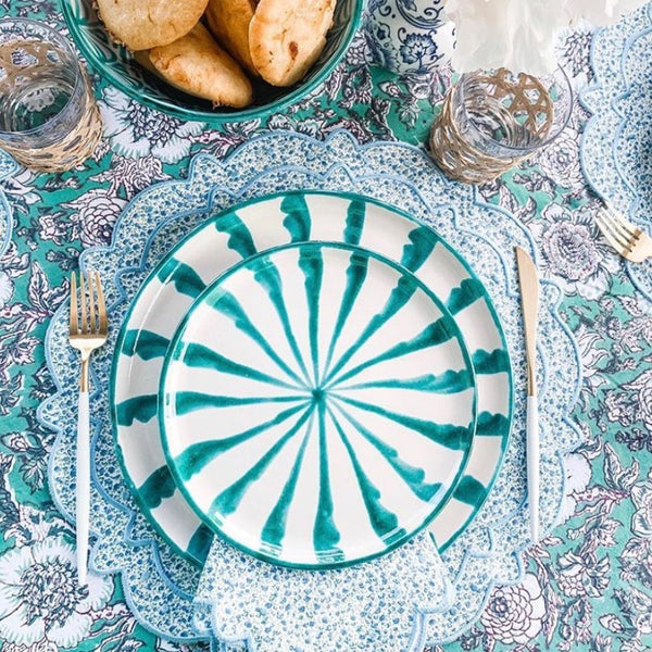 Dinner plate with candy cane stripes - Liza Pruitt