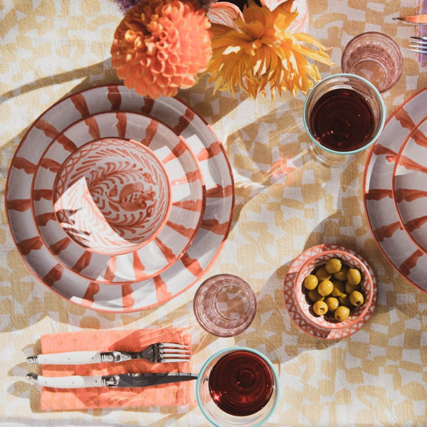 Dinner plate with candy cane stripes - Liza Pruitt