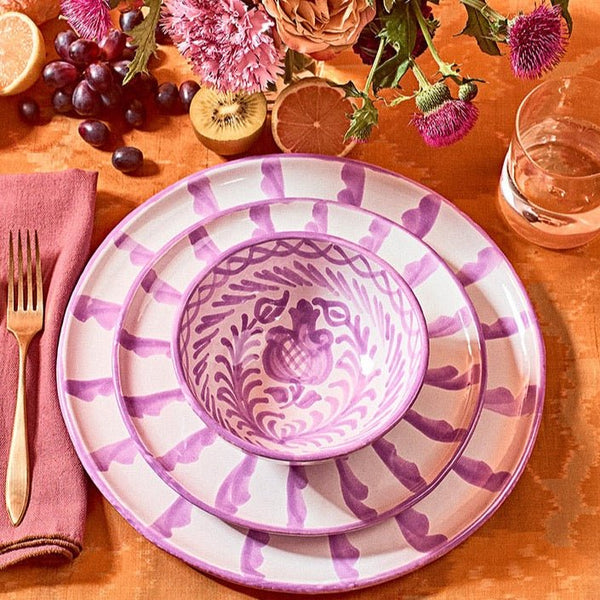 Dinner plate with candy cane stripes - Liza Pruitt