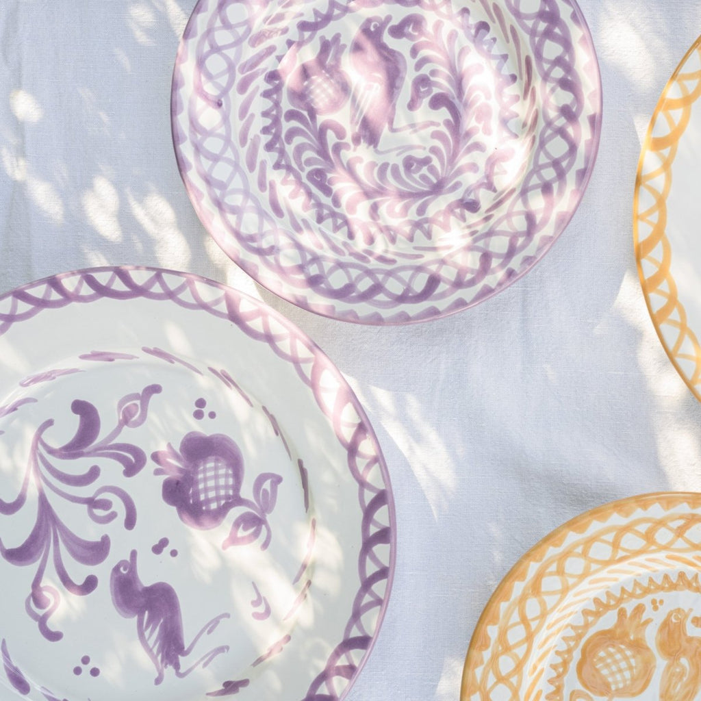 Dinner plate with hand painted designs - Liza Pruitt