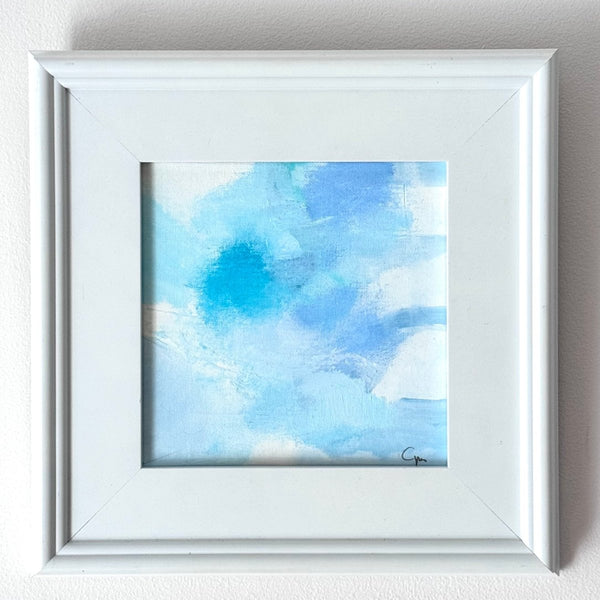French Blue Breeze No.2 | 8" x 8" | Framed - Liza Pruitt