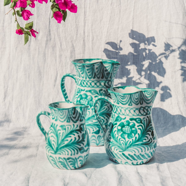 Large pitcher with hand painted designs - Liza Pruitt