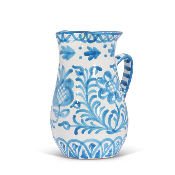 Medium pitcher with hand painted designs - Liza Pruitt