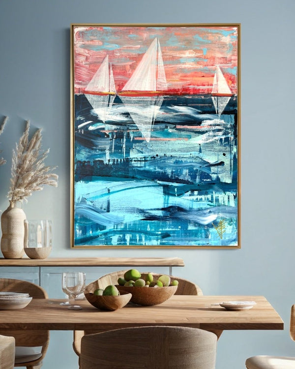 Sailing School | 41.5 h x 31.5 w | Framed - Liza Pruitt