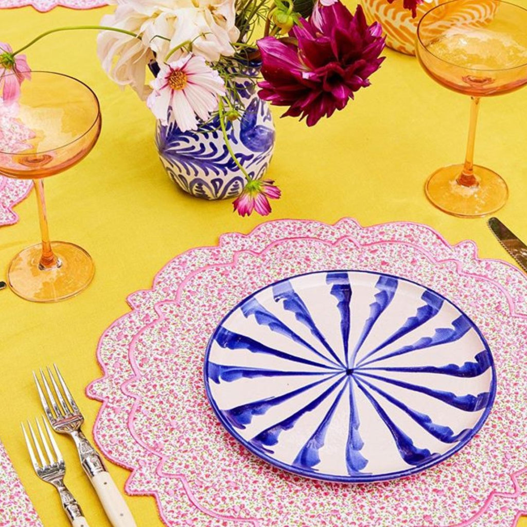 Salad plate with candy cane stripes - Liza Pruitt