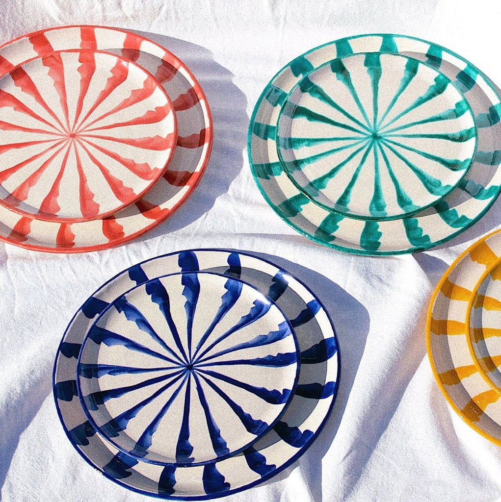 Salad plate with candy cane stripes - Liza Pruitt