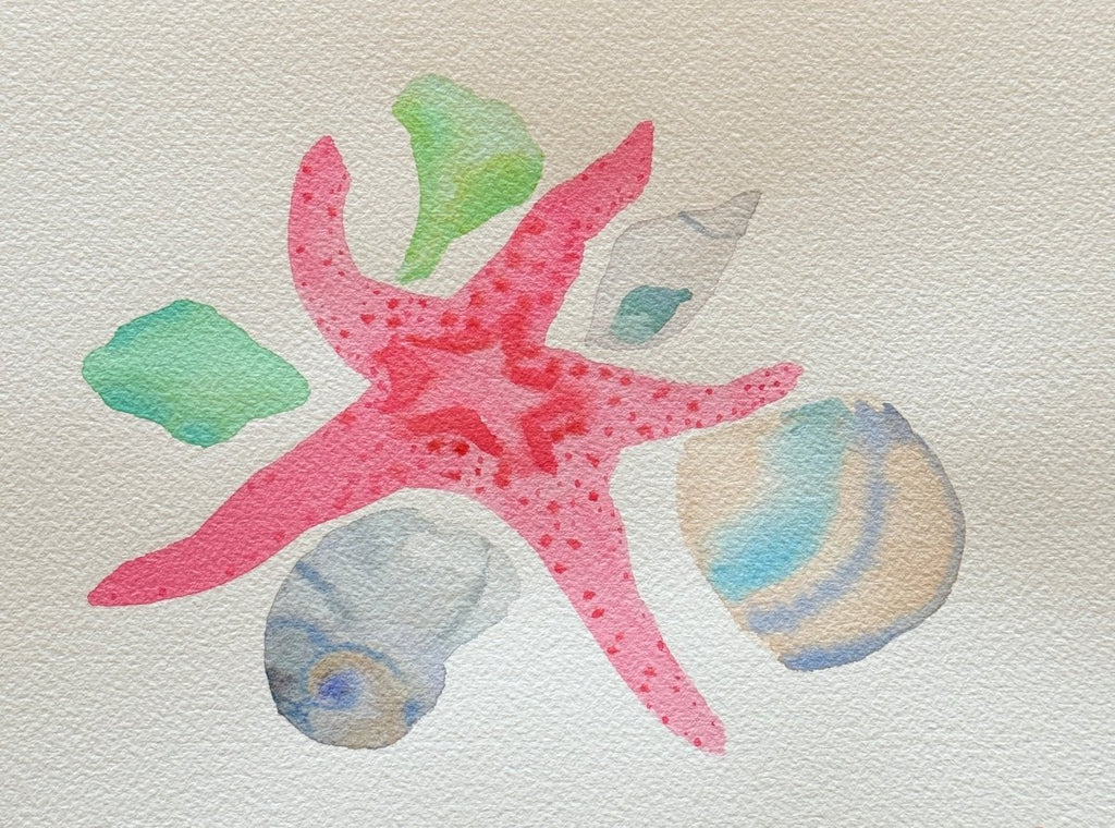 Sea Collection Hot Pink Sea Star | 7” h x 10” w - Liza Pruitt