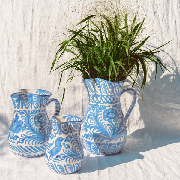Small pitcher with hand painted designs - Liza Pruitt