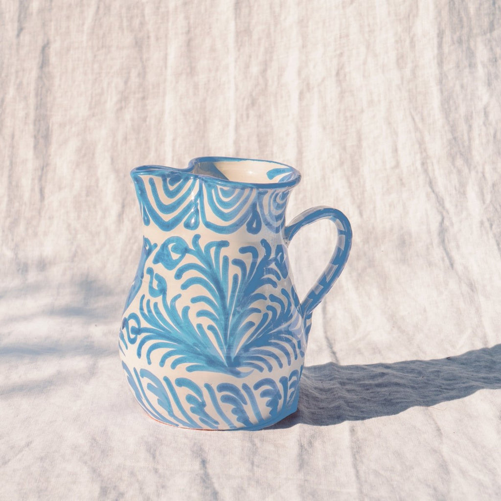 Small pitcher with hand painted designs - Liza Pruitt