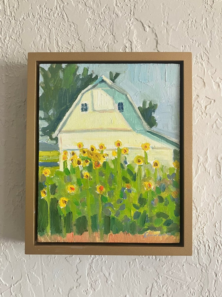 Sunflower Barn | 10" h x 8" w | Framed - Liza Pruitt