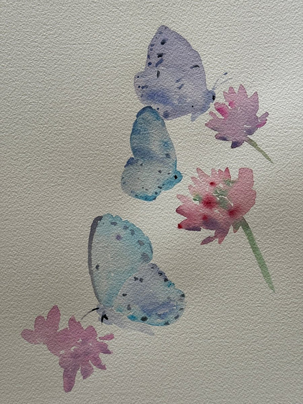 Three Karner Blue Butterflies | 14" h x 10" w - Liza Pruitt