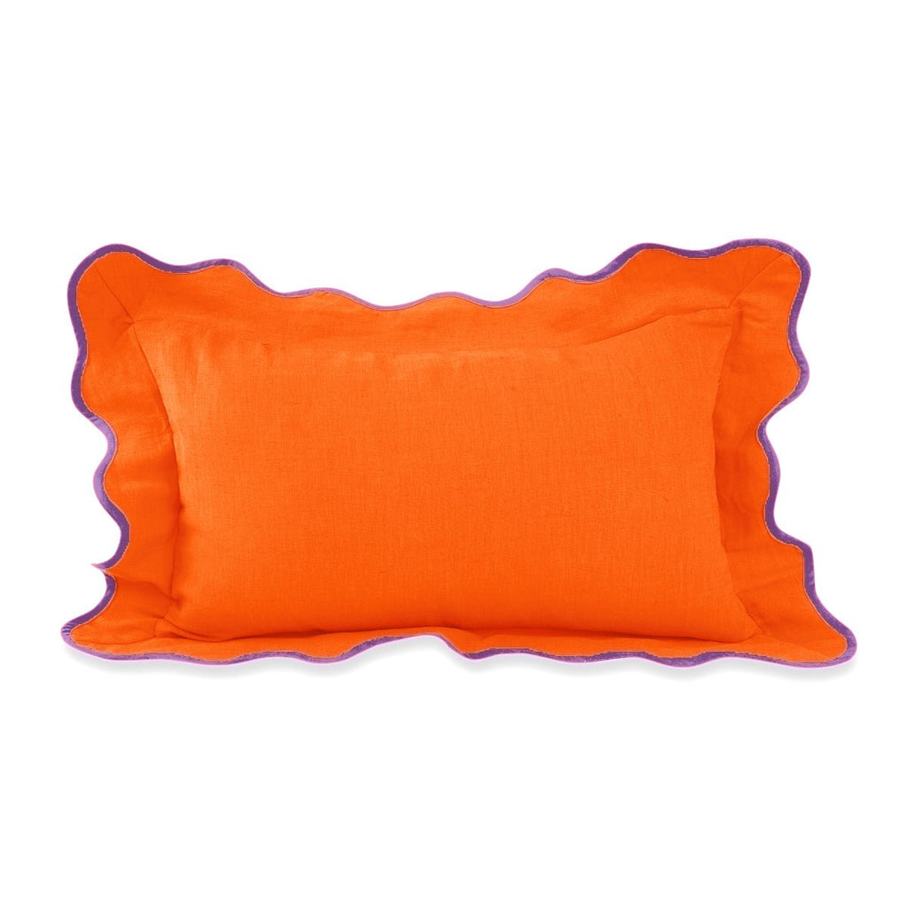 Darcy Linen Lumbar Pillow - Orange + Lilac - Liza Pruitt