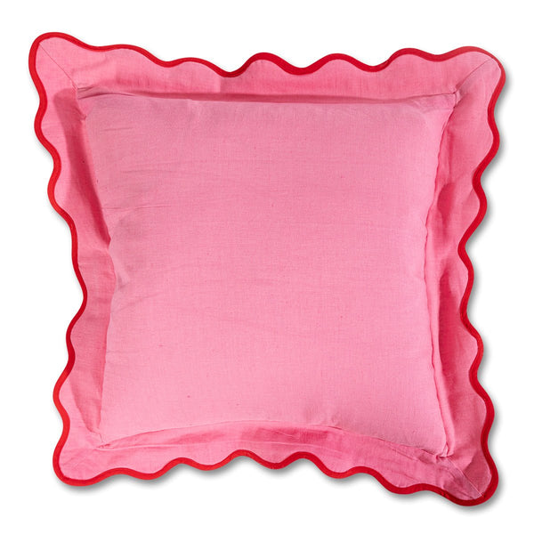 Darcy Linen Pillow - Light Pink + Cherry - Liza Pruitt