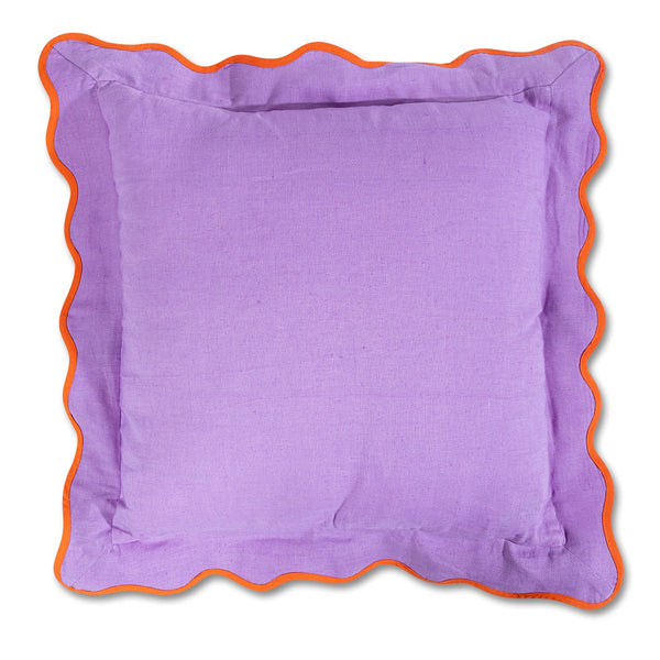 Darcy Linen Pillow - Lilac + Orange - Liza Pruitt